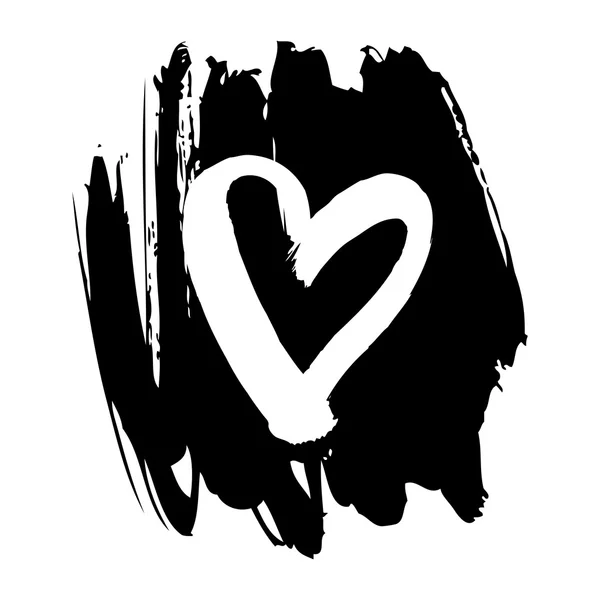 Ink heart. Doodles — Wektor stockowy