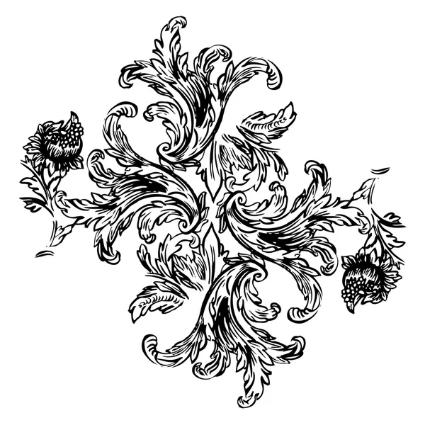 Astratto Ornamento barocco floreale — Vettoriale Stock