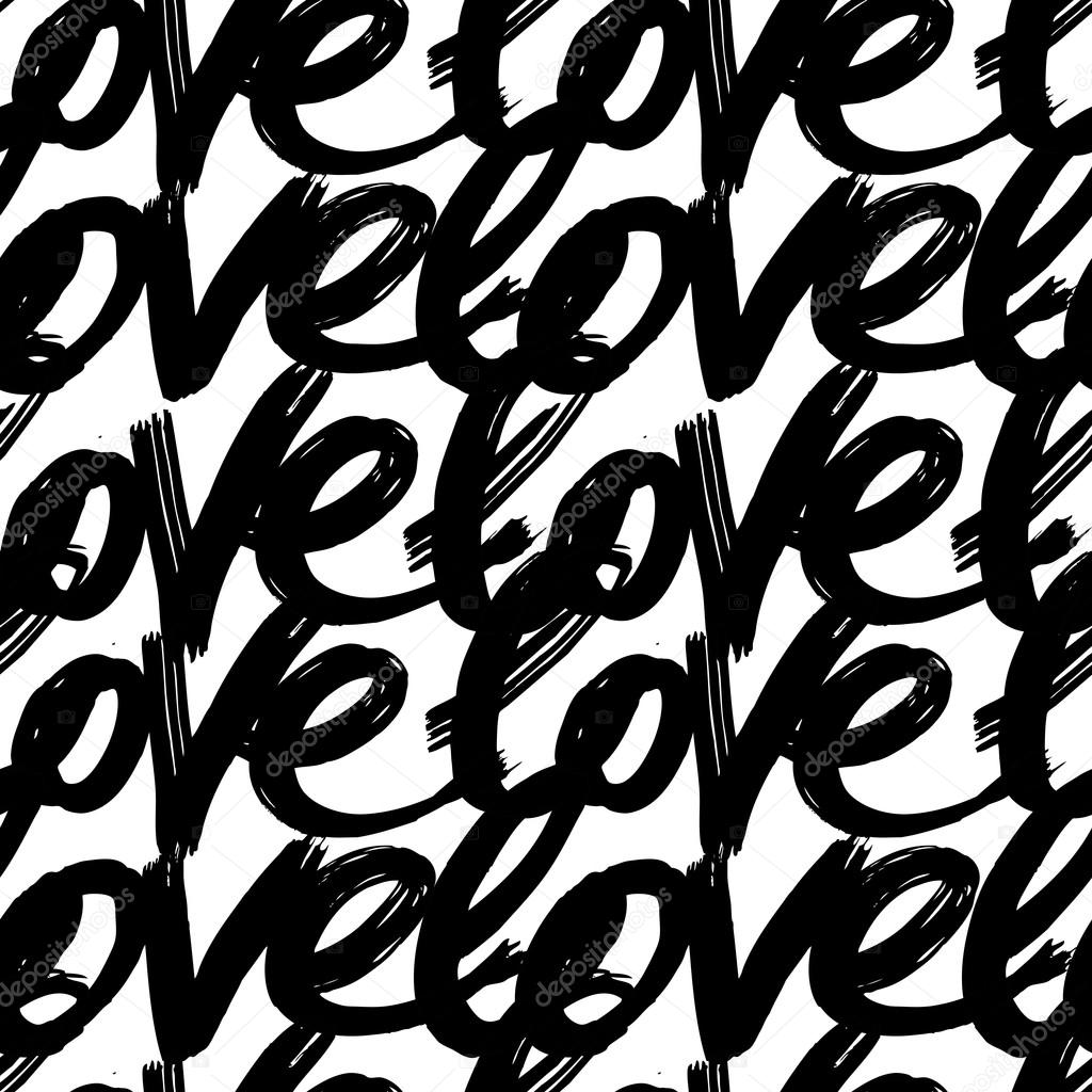 seamless pattern Love lettering