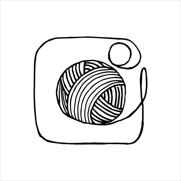 Illustration Vectorielle Dans Style Doodle Boule Fil Logo Réseau Social — Image vectorielle