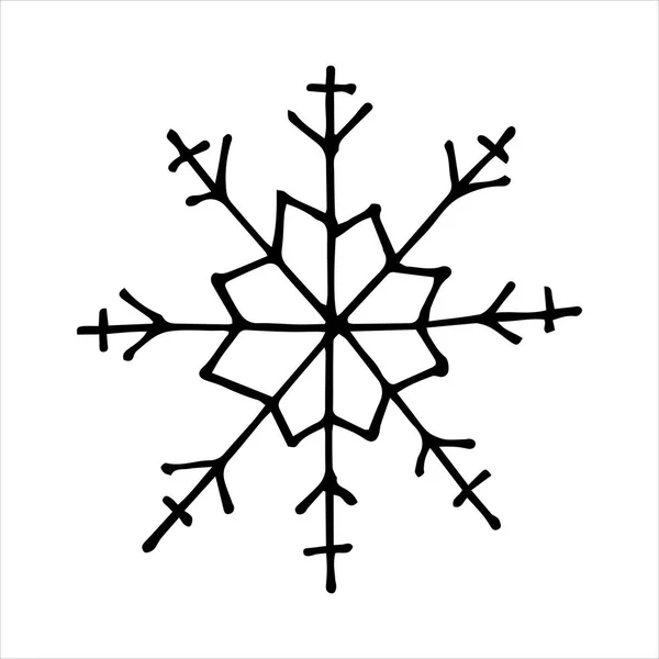 Vector Illustration Doodle Style Cute Simple Snowflake Snowflake Scandinavian Style — Stock Vector