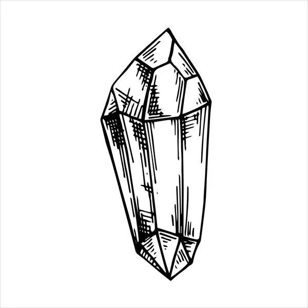 Desenho Gráfico Ilustração Vetorial Estilo Vintage Cristal Cristal Mágico Símbolo — Vetor de Stock