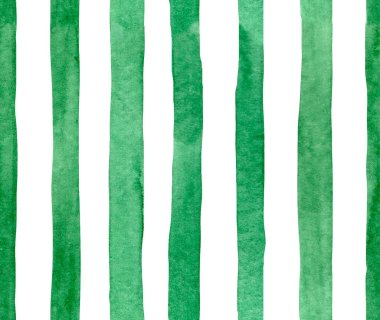 Yeşil çizgili, pürüzsüz desen. Suluboya çizimi, el yapımı, Noel baskısı.