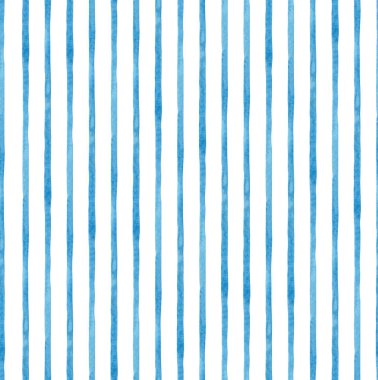 Mavi çizgili, pürüzsüz desen. Suluboya çizimi, el yapımı, Noel baskısı.