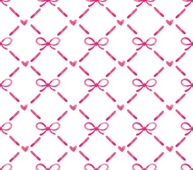 Pembe fiyonklu ve elmaslı kusursuz suluboya desenler..