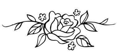 Gül desenli sınır çizimleri, klasik tarz. Düğün süslemesi