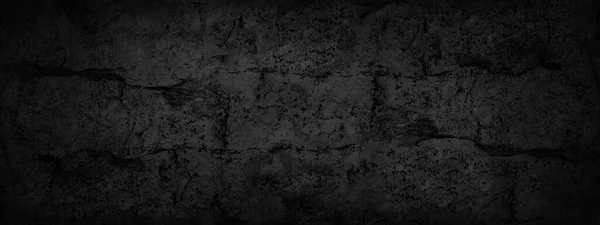 Fondo Negro Textura Pared Agrietada Fondo Grunge Oscuro Banner Web —  Fotos de Stock