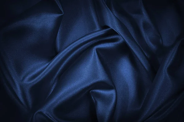 Astratto Sfondo Blu Nero Blu Navy Seta Raso Texture Sfondo — Foto Stock