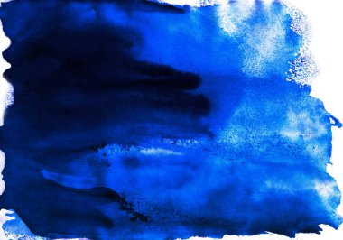 El çizimi soyut suluboya. Metin ve tasarım için kopyalama alanı olan lacivert akvaryum arka planı. Web afişi. Sıvı, akış, ıslak, sıçrama, leke, sıvı etkisi. Ultra deniz modern sanat geçmişi.