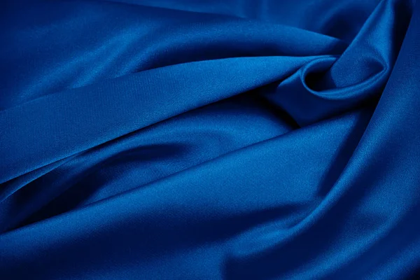 Fondo Azul Satinado Seda Fondo Seda Elegante Para Diseño — Foto de Stock