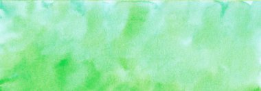 Light blue green yellow abstract background. Watercolor. Hand-drawn. Modern art background with copy space for design. Web banner.