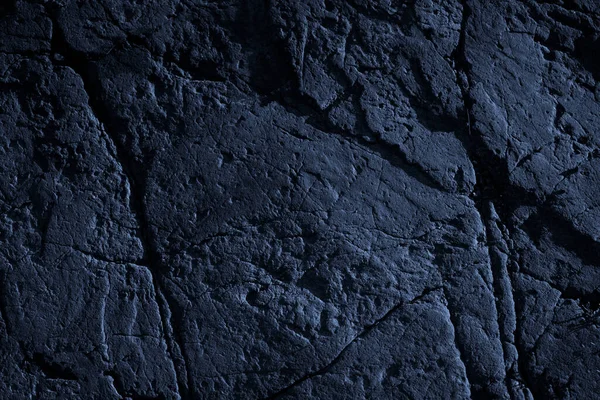 Textura Roca Tonificada Superficie Agrietada Primer Plano Fondo Rugoso Azul — Foto de Stock