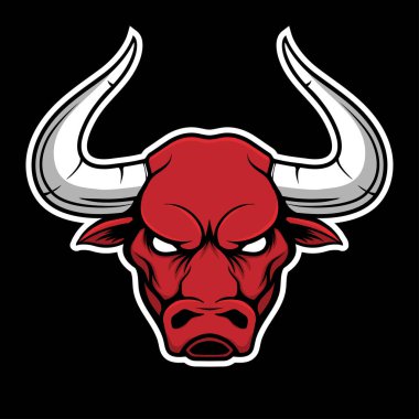 Boğa kafalı logo. Bir boğanın vektör çizimi.