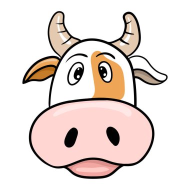 Çizgi film boğası. Vektör çizimi. 2021 Sembolü.