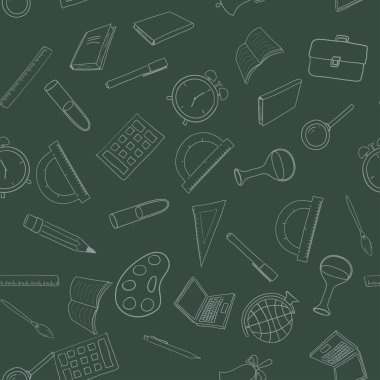 Okula sorunsuz bir şekilde geri döndüm. Okul karatahta tasarımı. Paketleme tasarımı, ambalaj kağıdı, tekstil, web siteleri, pankartlar için vektör ilülasyonu.