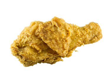 Beyaz arka planda kızarmış tavuk.