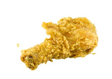 Beyaz arka planda kızarmış tavuk.