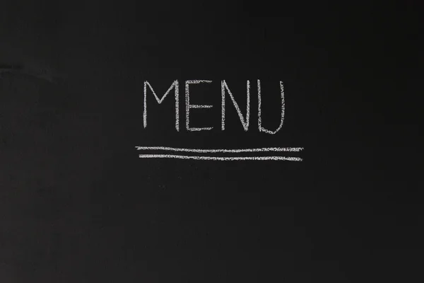 Menü başlığı ile Tebeşir tahtaya yazılan