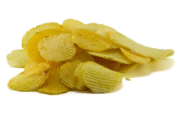 Potato chips isolated on white background. — Stock Photo, Image