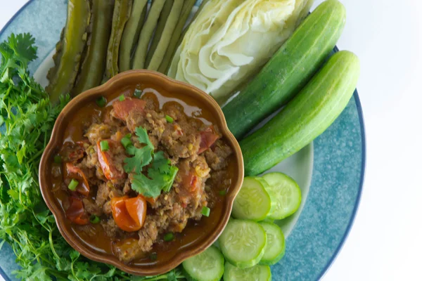 Nam Prik Aong (Tay adı) (Kuzey Tayland et ve domates baharatlı D