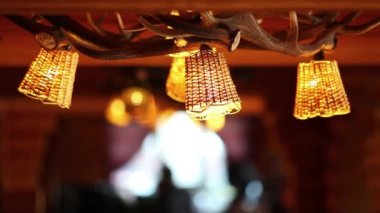 rustik doğal Restoran lamba iç geyik boynuzu ile