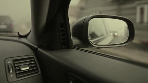 Car rear-view mirror — Stock Video