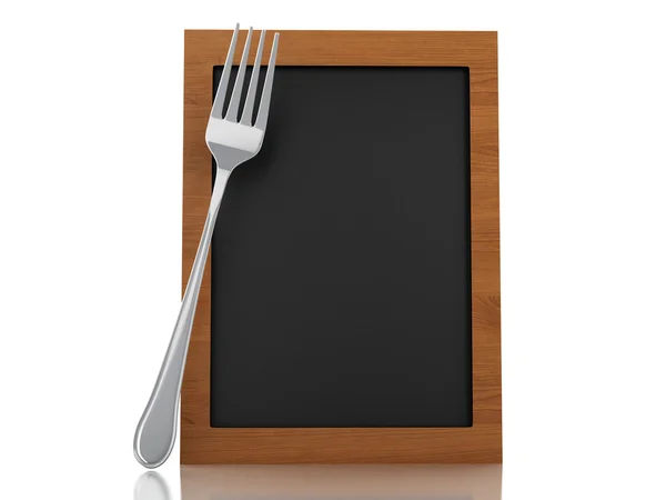 3d Tavola menu con forchetta — Foto Stock