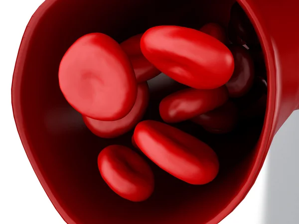 3D красные кровяные тельца в артерии — стоковое фото