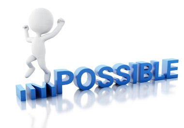 3D beyaz insanlar imkansız