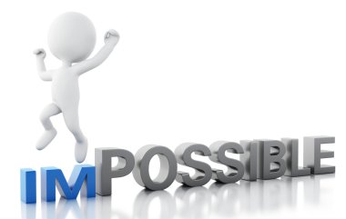 3D beyaz insanlar imkansız