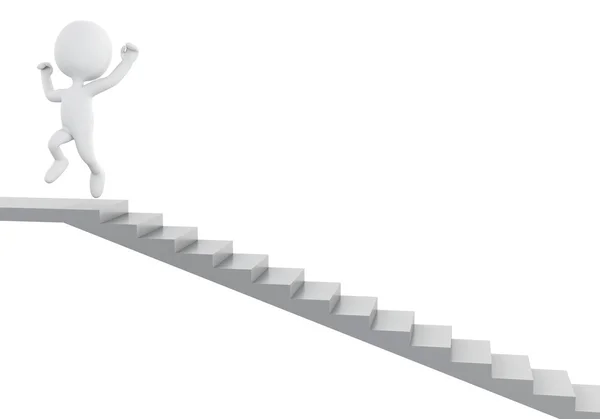 3d White people climbing stairs. Success in business. — Stock Photo, Image