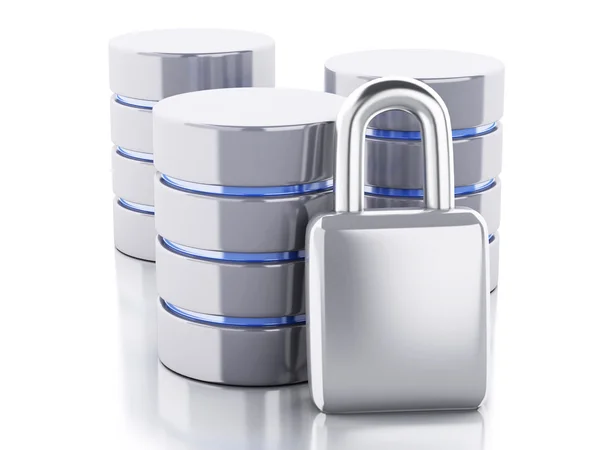 3d Data storage with padlock — Stock Photo, Image