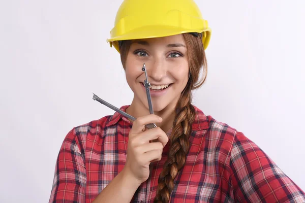 Mulher trabalhador da construção — Fotografia de Stock