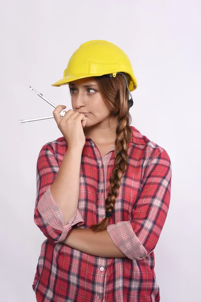 Mulher trabalhador da construção — Fotografia de Stock