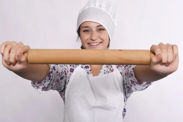 Junge schöne Köchin — Stockfoto