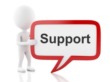 Beyaz insanlarla 3D desteği diyor konuşma balonu.