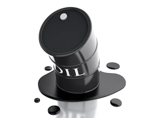 3d Un barril de petróleo derramado . — Foto de Stock