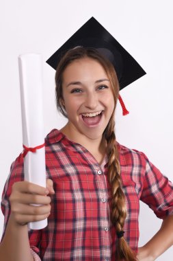 Diploma ve mezuniyet kap ile öğrenci