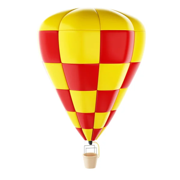 3D κόκκινο και κίτρινο μπαλόνι θερμού αέρα. — Φωτογραφία Αρχείου