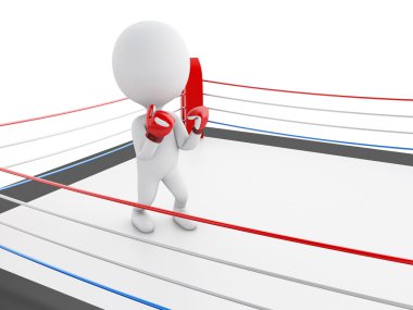 3D beyazlar içinde belgili tanımlık çalmak kırmızı boks eldivenli.