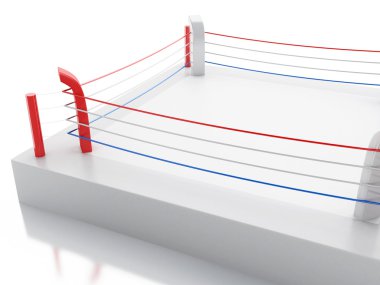 3D boks halka izole beyaz arka plan karşı. 