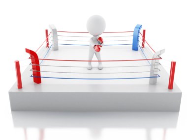 3D beyazlar içinde belgili tanımlık çalmak kırmızı boks eldivenli.