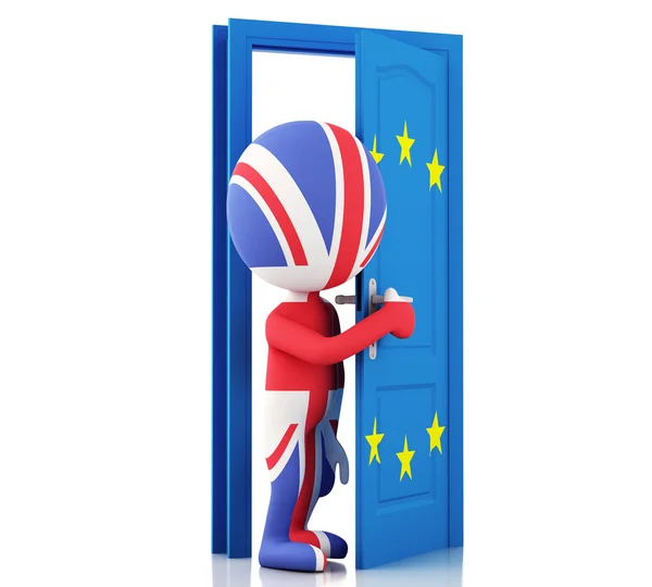 3D-Verenigd Koninkrijk en de Europese Unie. Brexit — Stockfoto