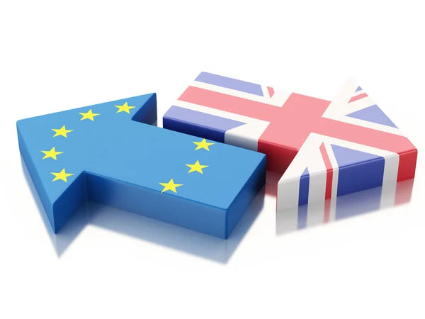 3D-Verenigd Koninkrijk en de Europese Unie. Brexit — Stockfoto