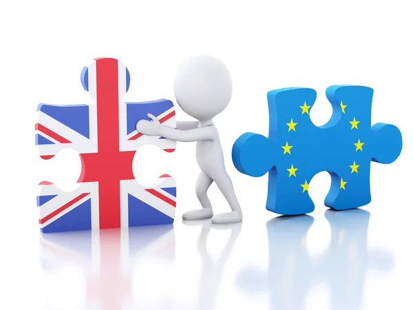 3D puzzle z Polski i Unii Europejskiej. Brexit — Zdjęcie stockowe