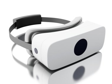 Beyaz arka plan karşı 3D sanal gerçeklik gözlük.