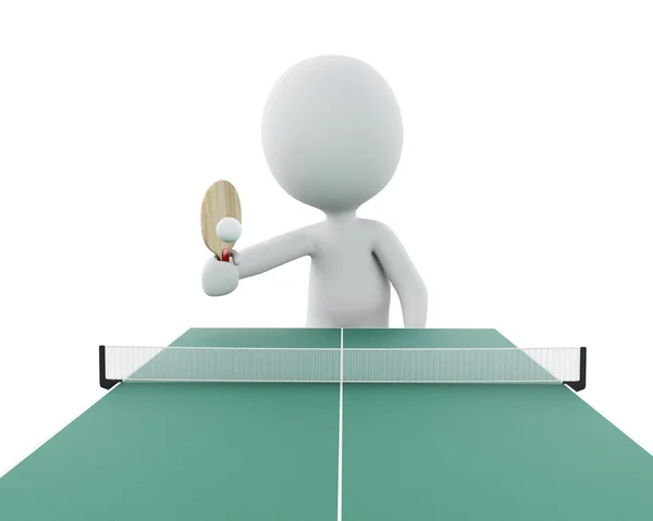 打平的 3d 白种人乒乓球. — 图库照片