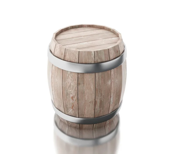 3d Beer barrel against white background. — Stock Photo, Image