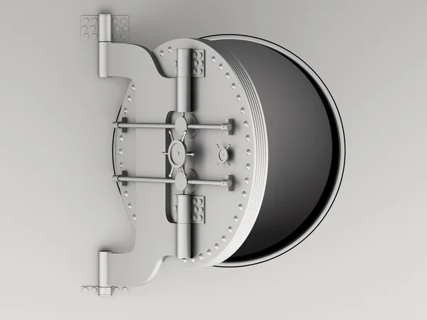 3D Τράπεζα μεταλλικό θόλο πόρτα ανοιχτή. — Φωτογραφία Αρχείου