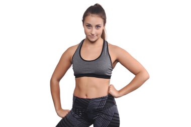 Güzel portresi ve sporcu genç kadın.